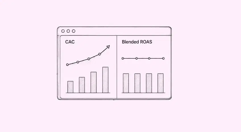 CAC rises while blended ROAS stays flat